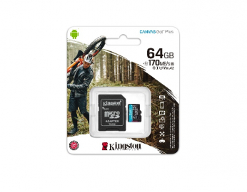 Memorije kartice KINGSTON SDCG3/64GB/microSDXC/64GB/Class10 U3/170MB/s-90MB/s+adapter